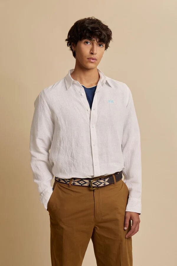 Chemise Lin Rayée Manches Longues - Taron thumbnail 4