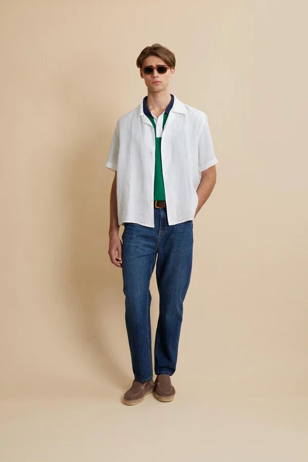 Chemise Bowling Homme En Pur Lin Coupe Décontractée Estivale Varoun thumbnail 2