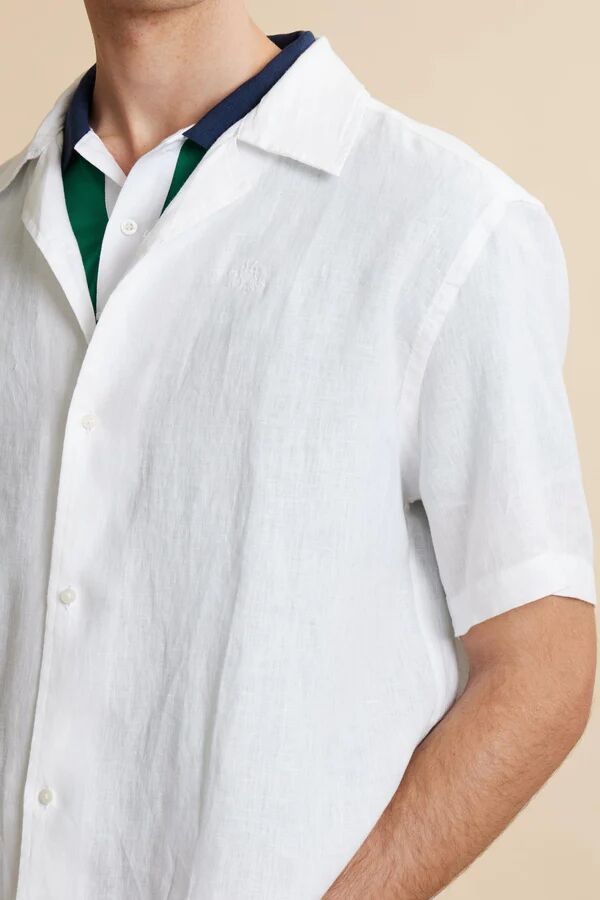 Chemise Bowling Homme En Pur Lin Coupe Décontractée Estivale Varoun thumbnail 3