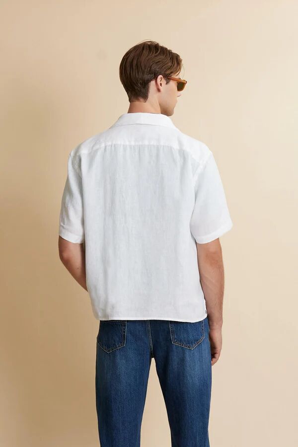 Chemise Bowling Homme En Pur Lin Coupe Décontractée Estivale Varoun thumbnail 4