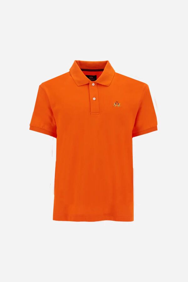 Polo En Piqué Stretch Avec Logo Tricolore - Eduardo