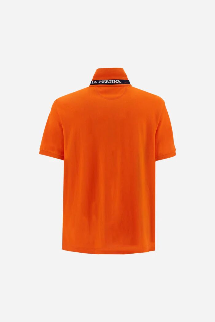 Polo En Piqué Stretch Avec Logo Tricolore - Eduardo