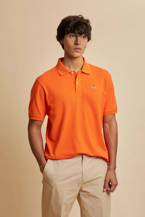 Polo En Piqué Stretch Avec Logo Tricolore - Eduardo thumbnail 4