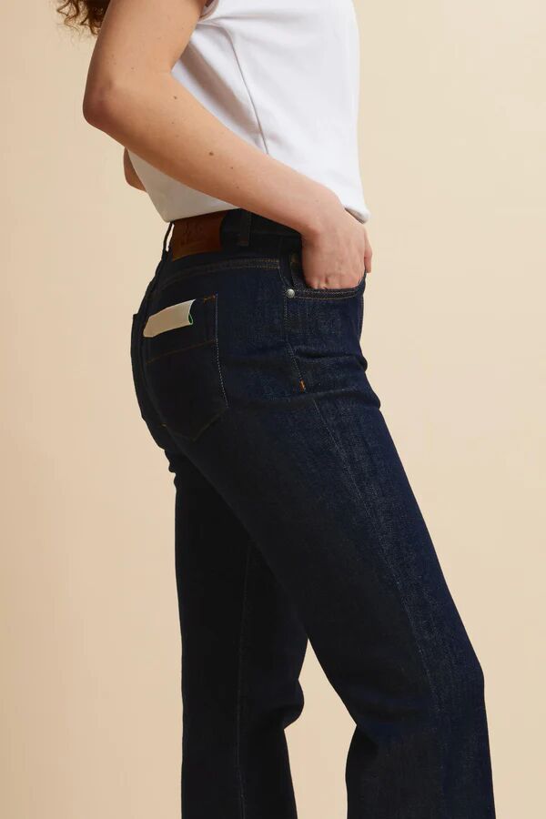 Jean Slim Fit En Denim Bleu Moyen – Donatella thumbnail 3