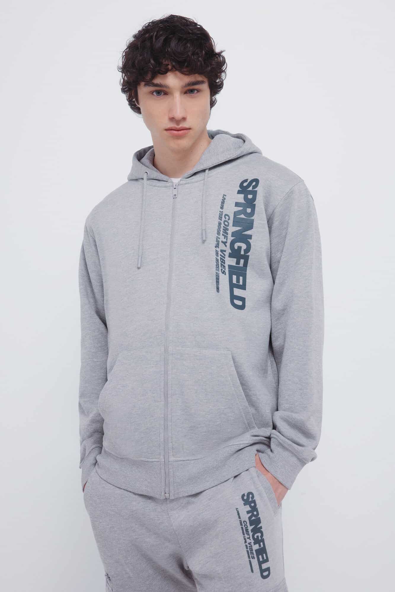 Sweat-shirt Zippé Chiné