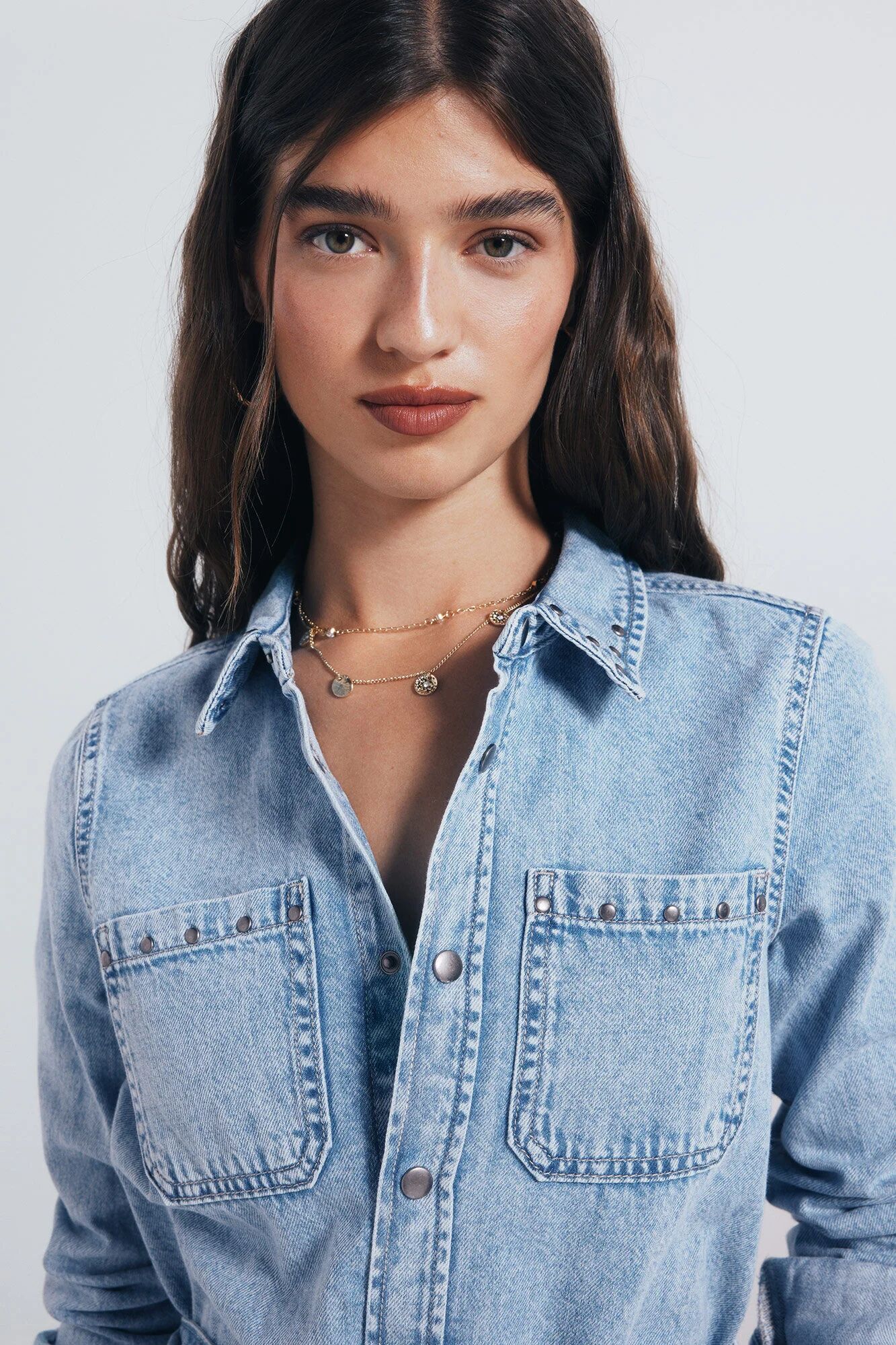 Robe-chemise En Jean Cloutée thumbnail 3