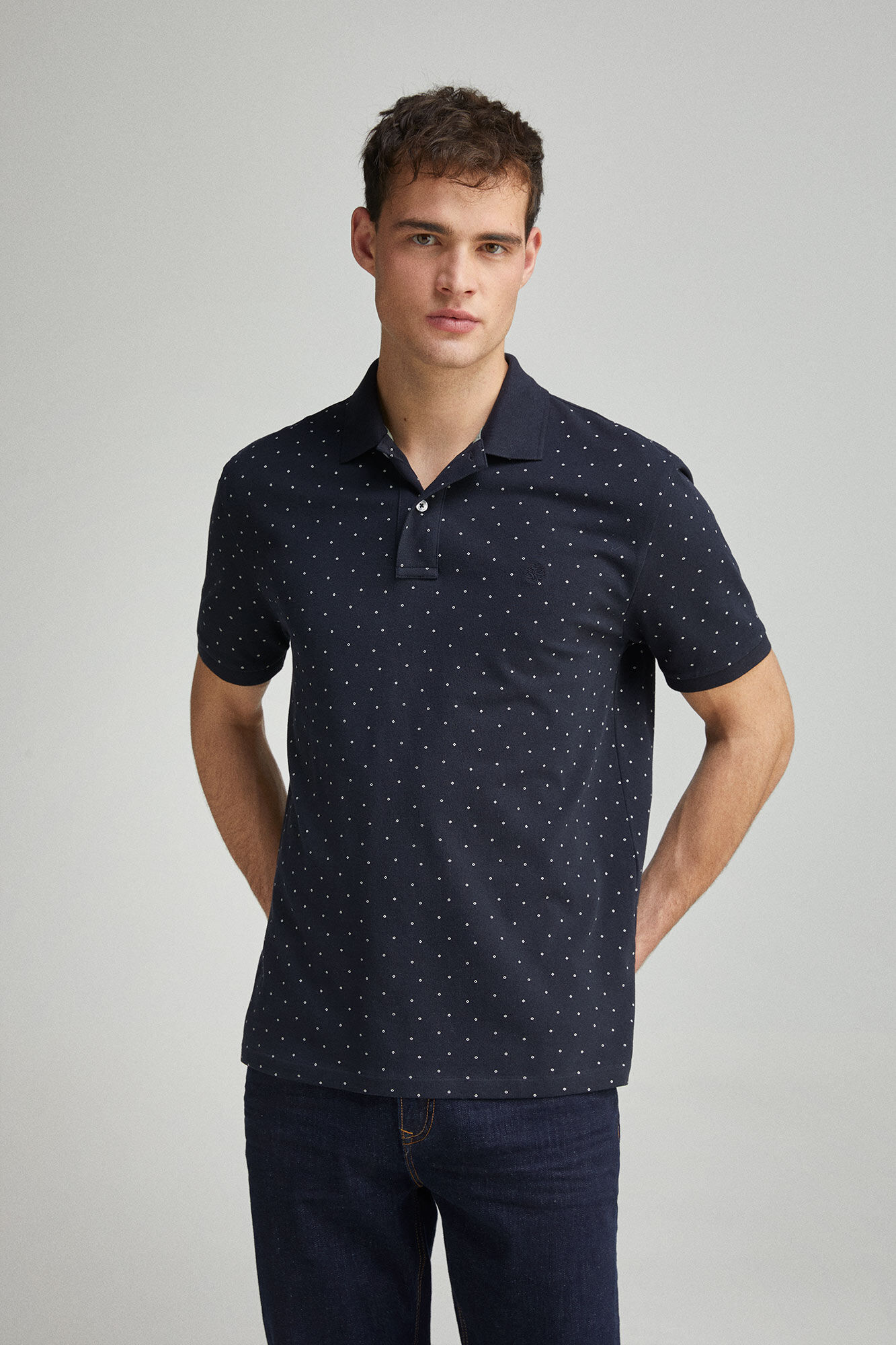 Polo Regular Fit En Piqué Imprimé All-over
