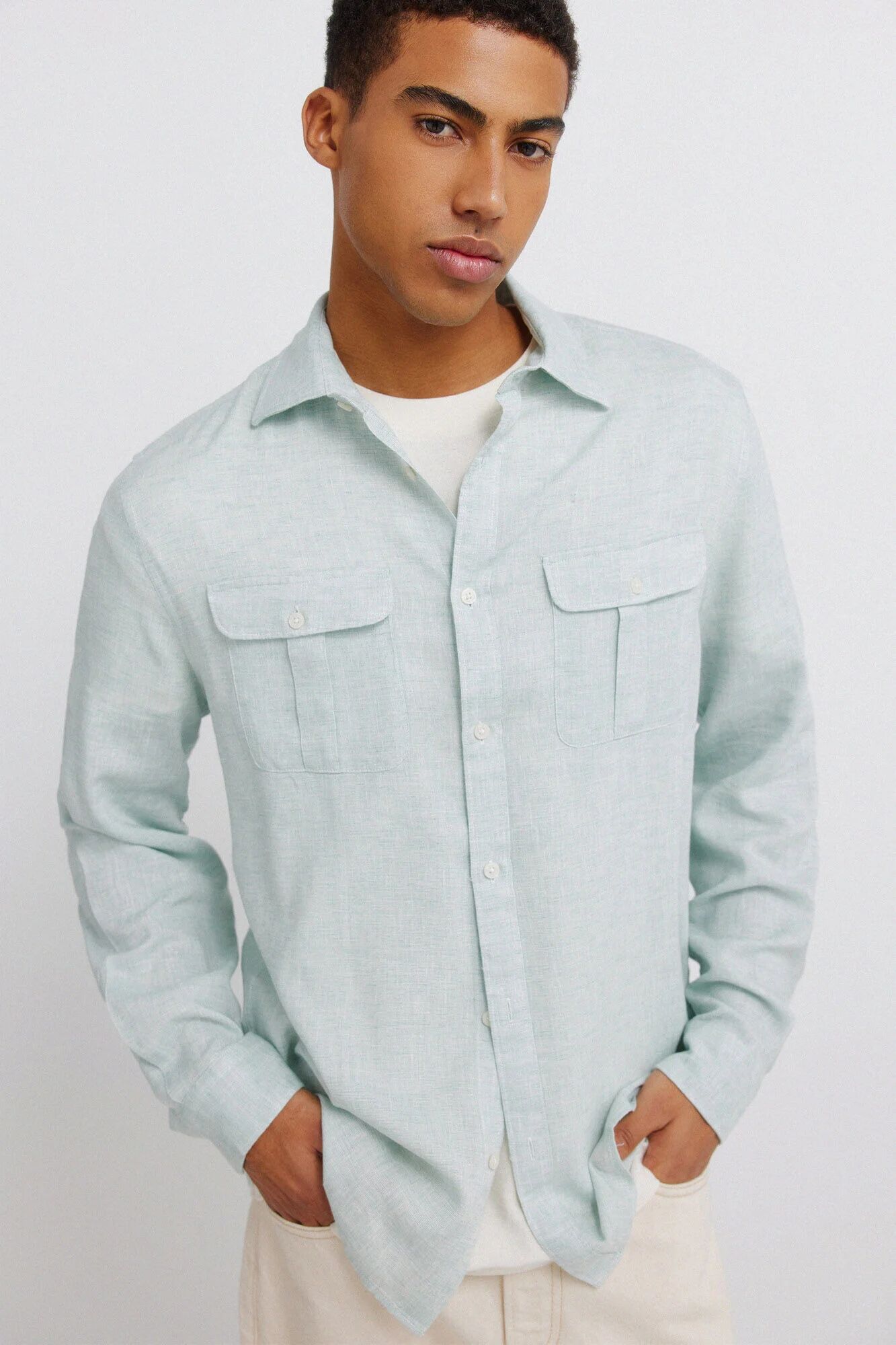 Chemise Lin Et Viscose Fil-à-fil 2 Poches thumbnail 4