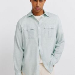 Chemise Lin Et Viscose Fil-à-fil 2 Poches