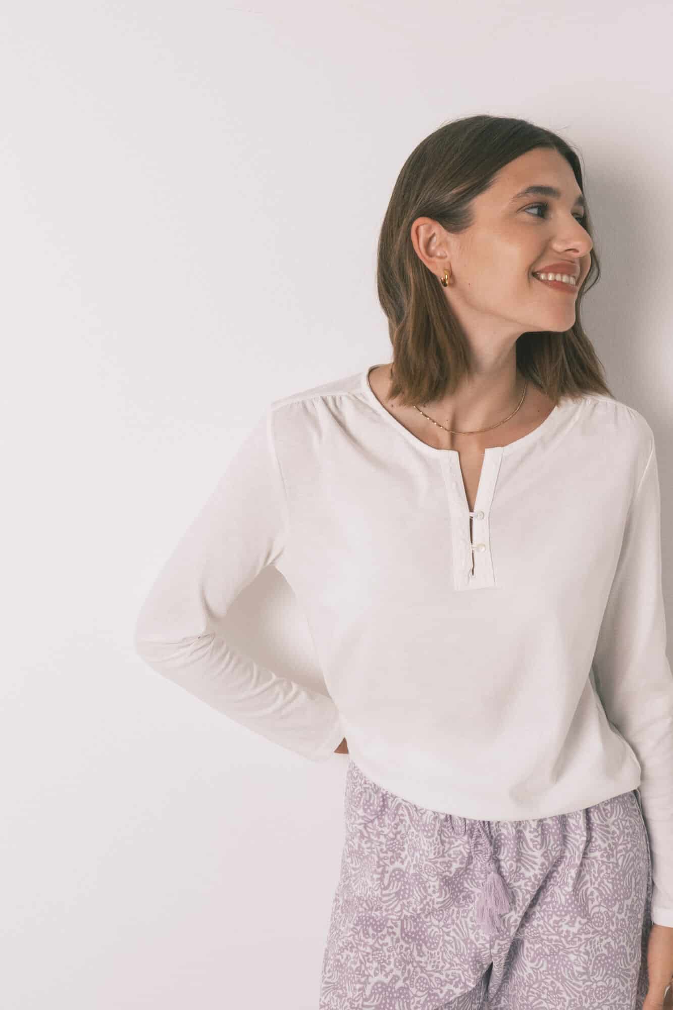 Manche T-shirt À Manches Longues 100 % Coton
