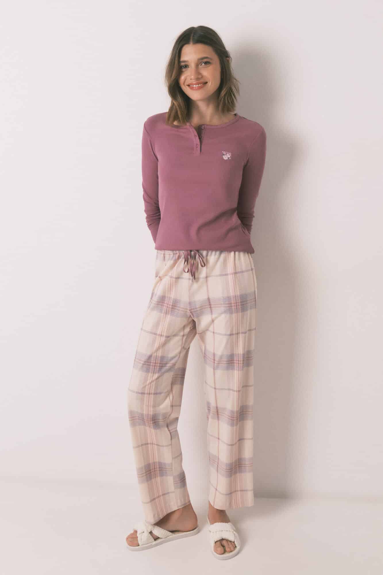 Pyjama Long À Imprimé Carreaux 