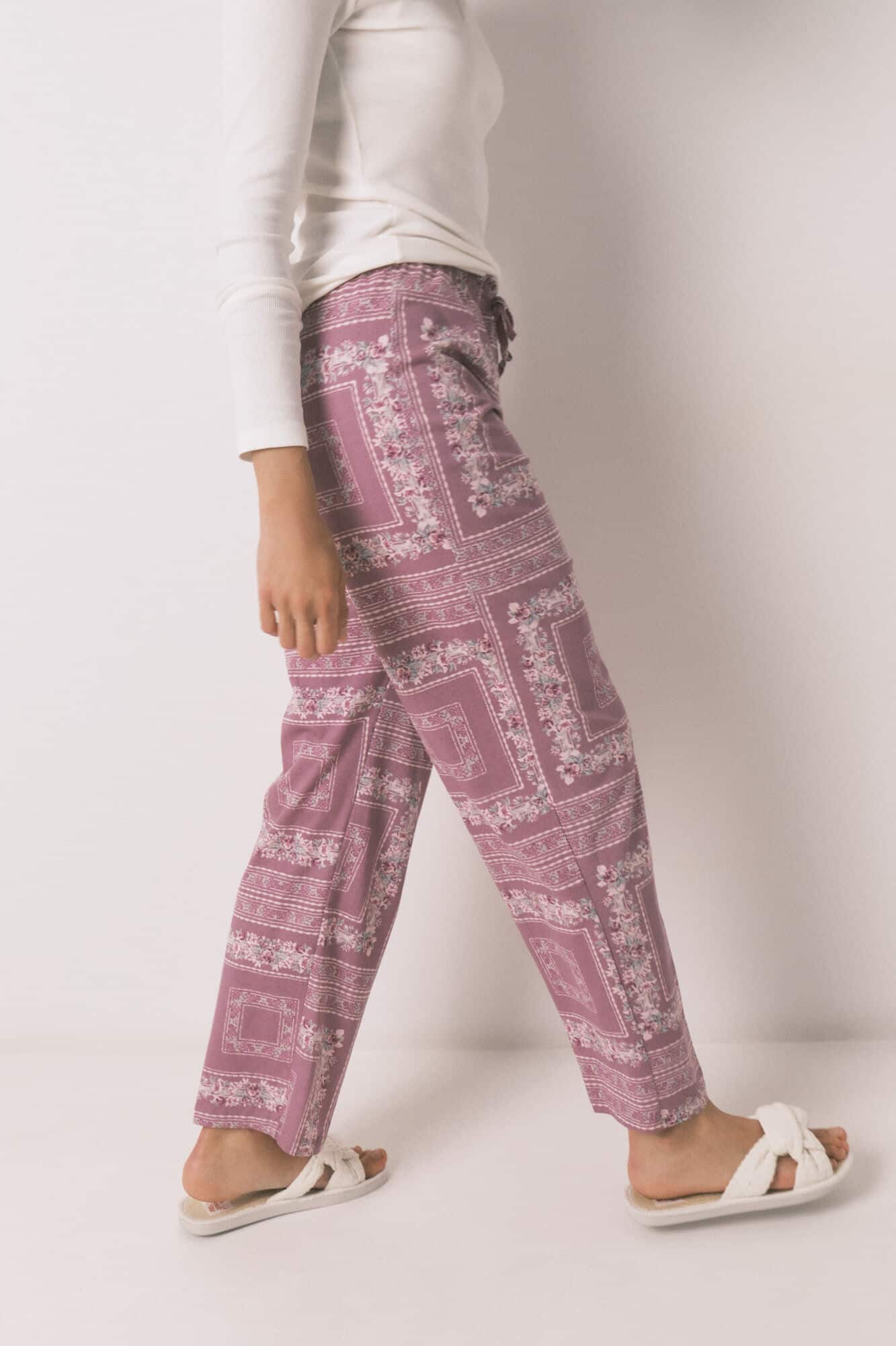 Pyjama Long À Imprimé Fleurs 