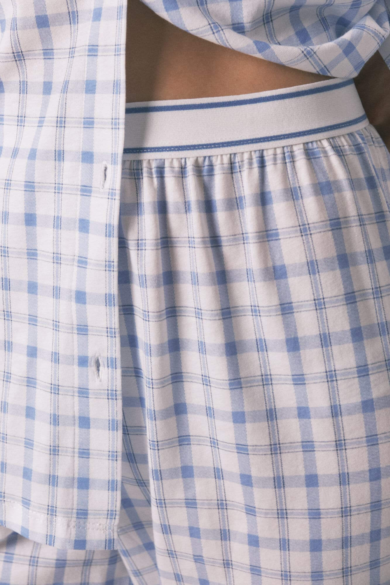 Pyjama Chemise En Coton À Carreaux 