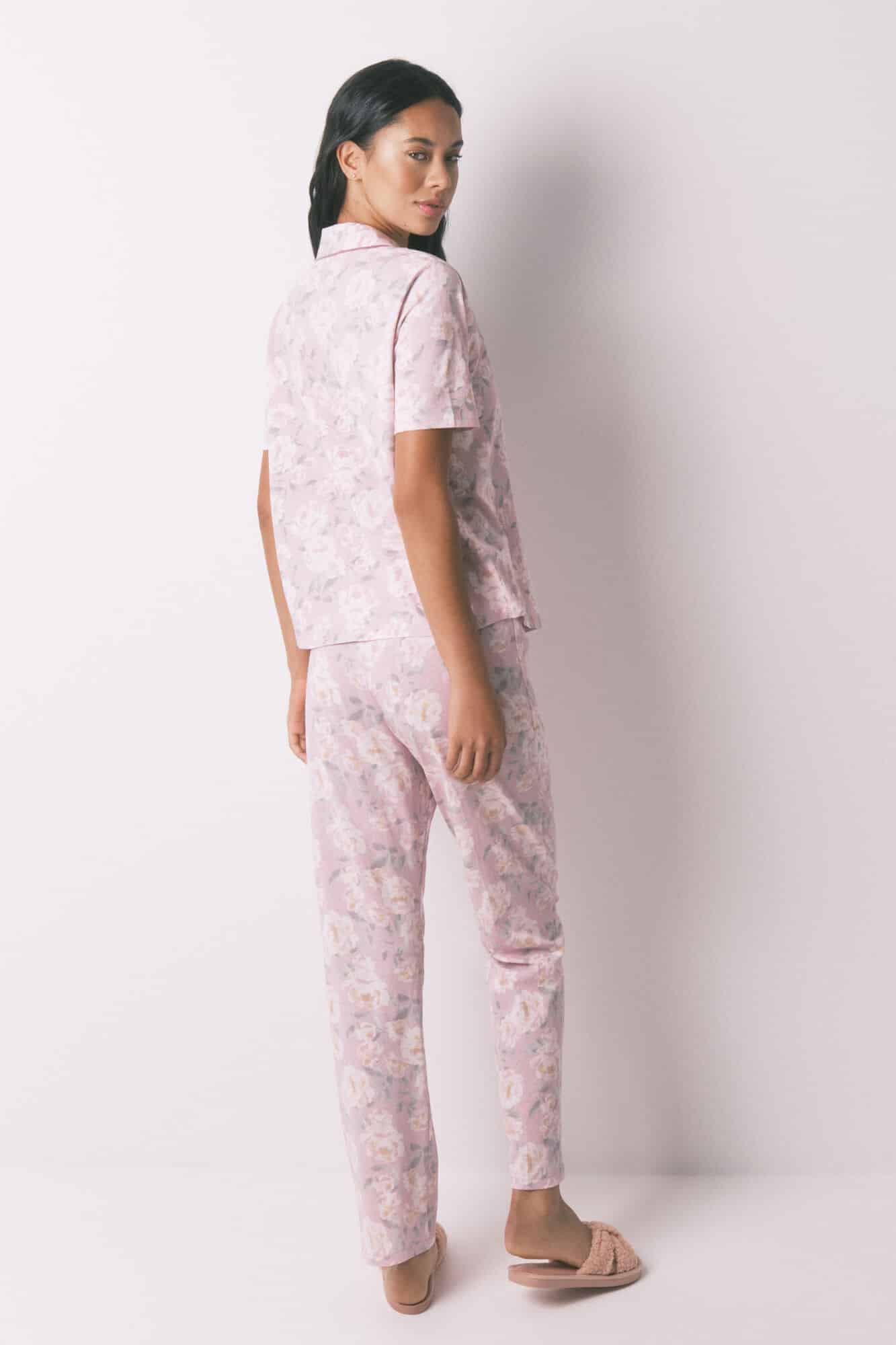 Pyjama Chemise Longue Fleurie 100% Coton thumbnail 4