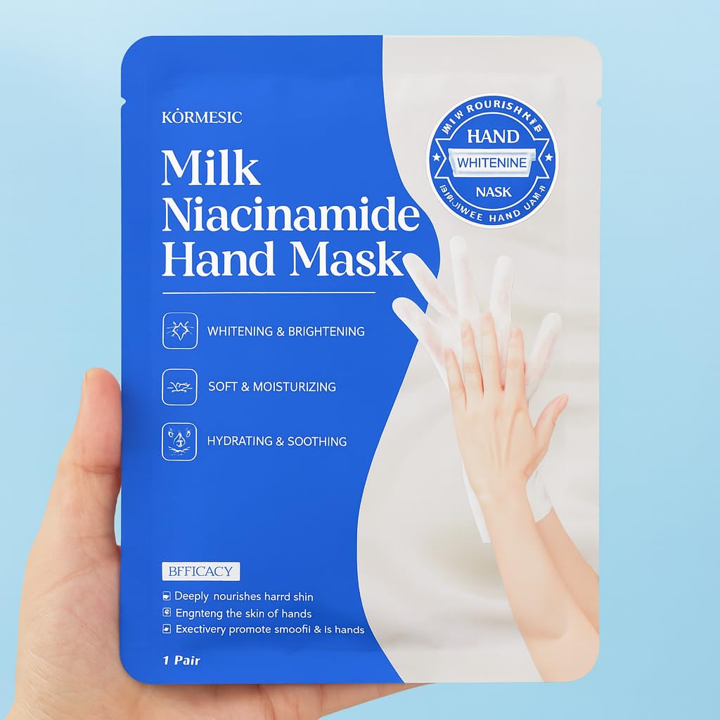 Masque Mains Au Lait Et À La Niacinamide – Gants Éclaircissants - Pour Les Mains Sèches