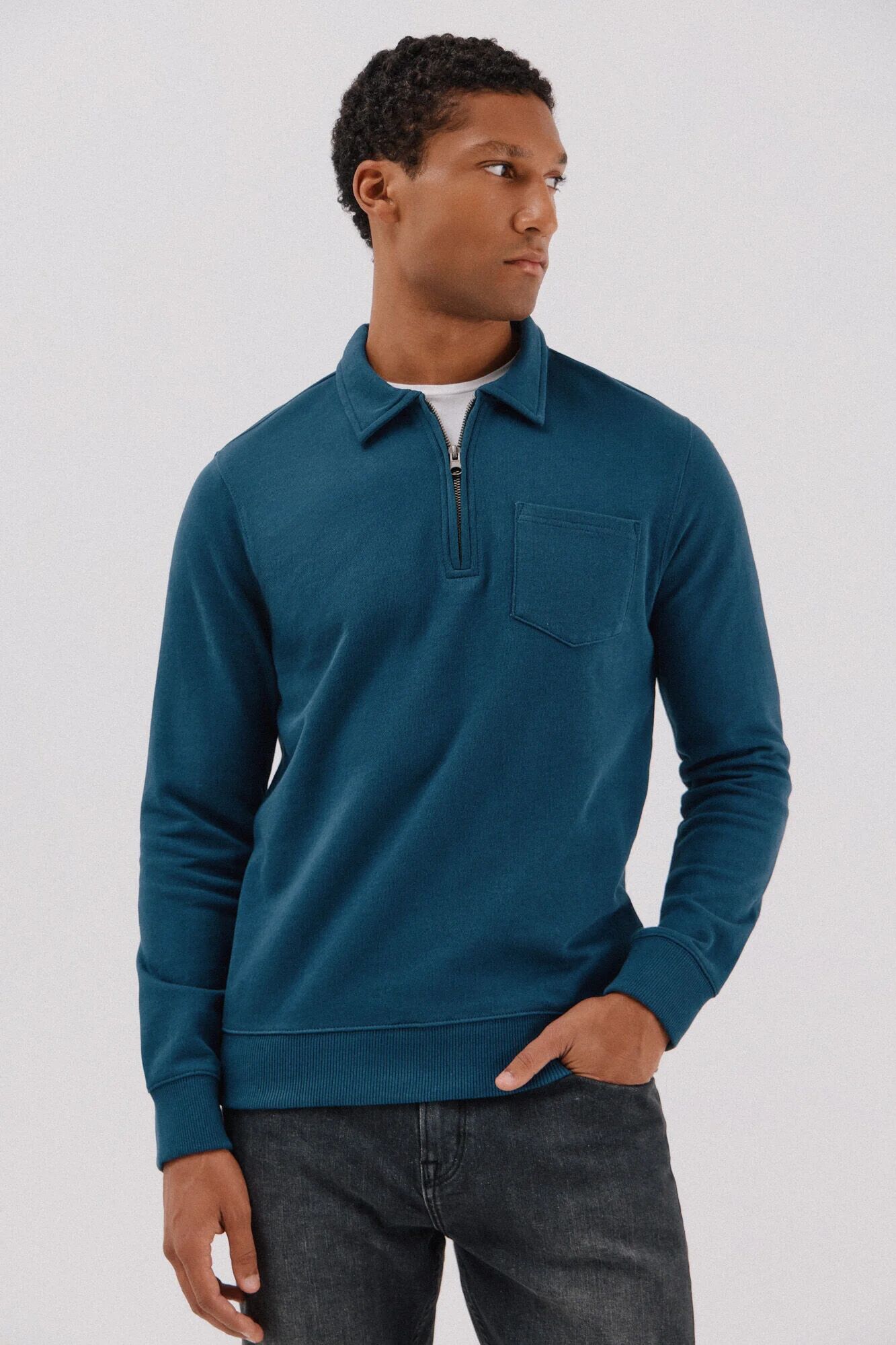 Sweatshirt À Col Polo