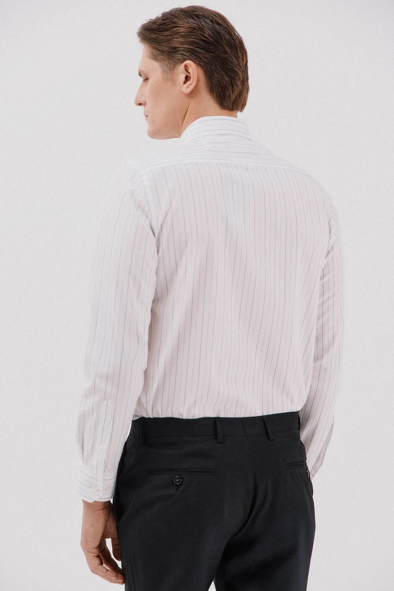 Chemise Habillée Rayée En Coton Et Tencel thumbnail 3