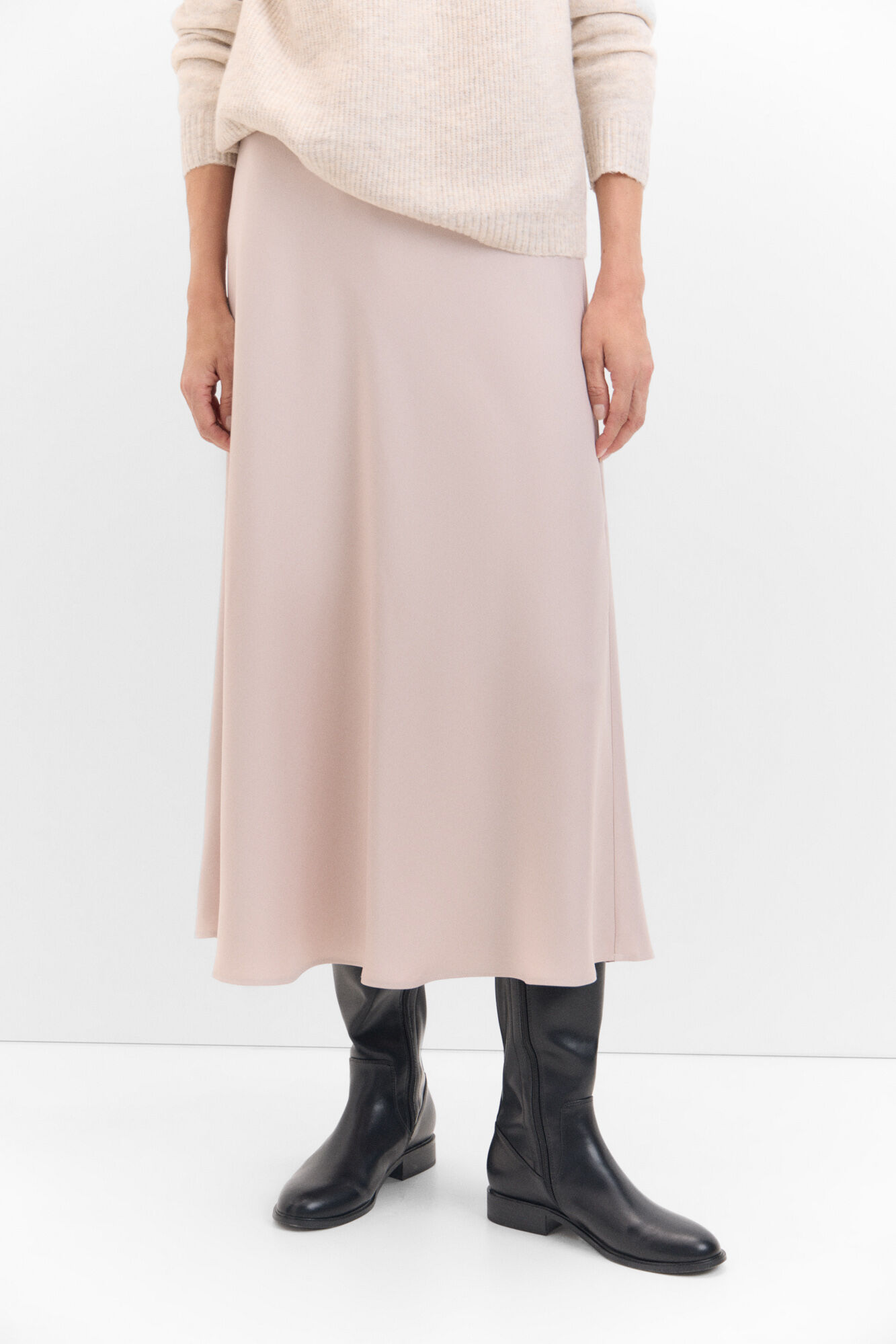 Jupe Midi Satinée