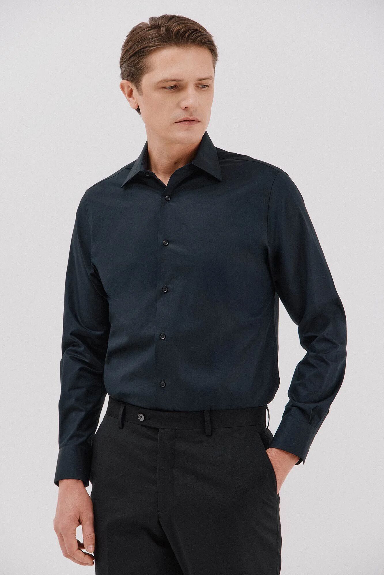 Chemise Habillée Unie En Coton Et Tencel