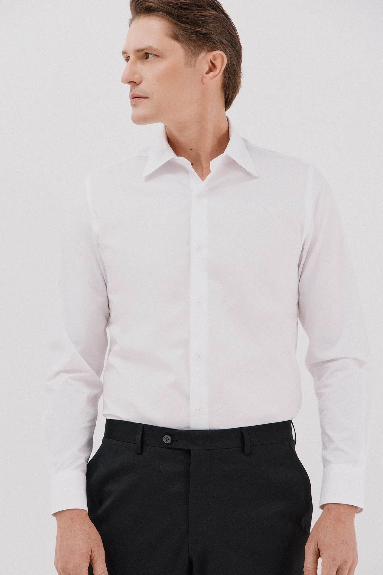 Chemise Habillée Unie En Coton Et Tencel thumbnail 2