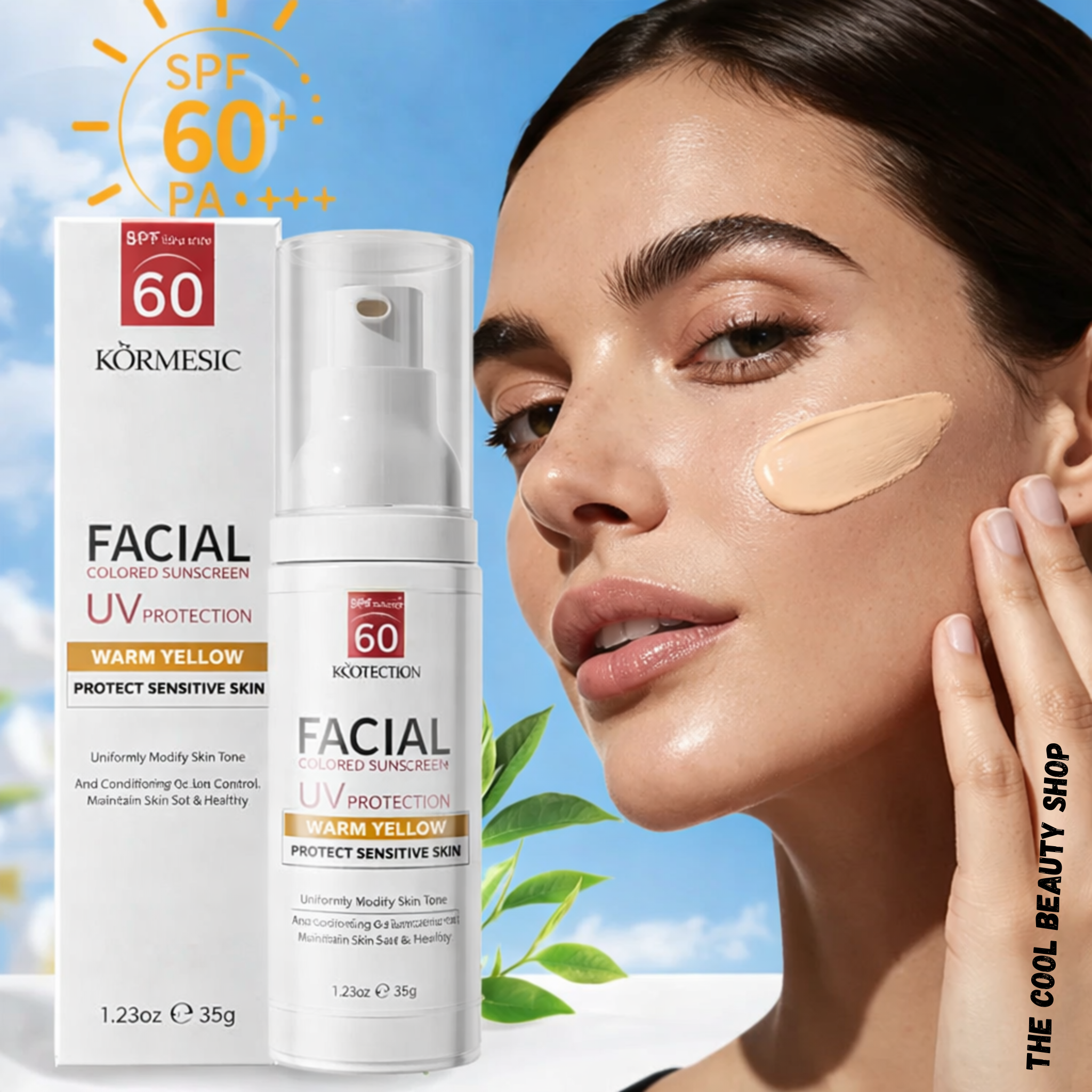 Crème Solaire Teintée Visage Spf 60 – Protection Uv + Unification Teint Peaux Sensibles