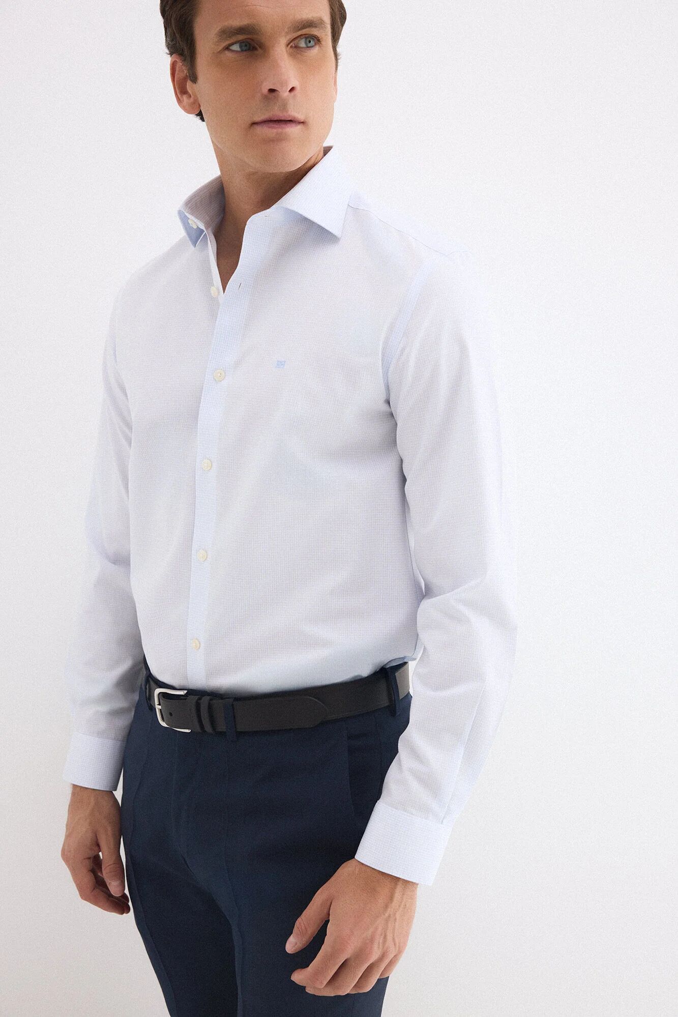 Chemise À Carreaux Bleus