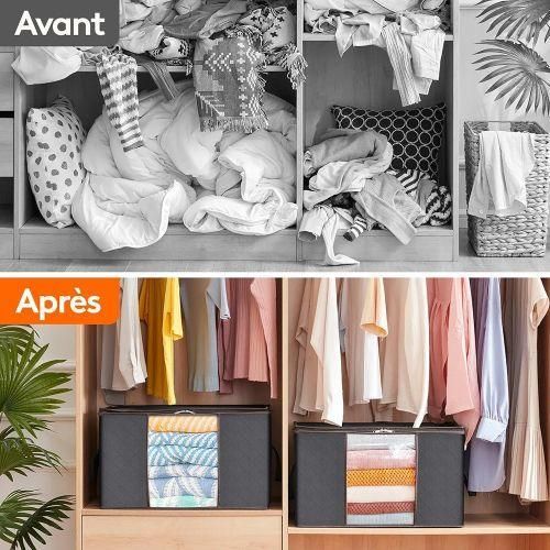 2x Sac De Rangement Pliable Avec Fenêtre Transparente, Multifonction