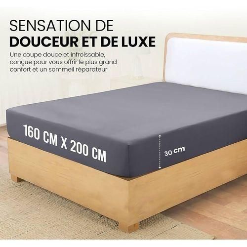 Drap Housse - Bonnets 30 Cm Pour Matelas Épais - Microfibre Brossée