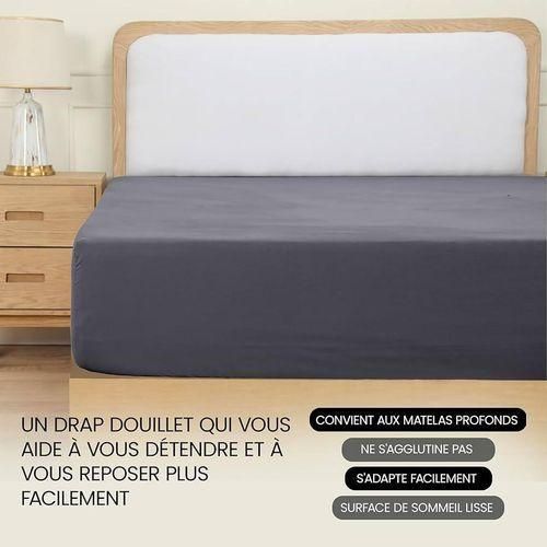 Drap Housse - Bonnets 30 Cm Pour Matelas Épais - Microfibre Brossée thumbnail 3