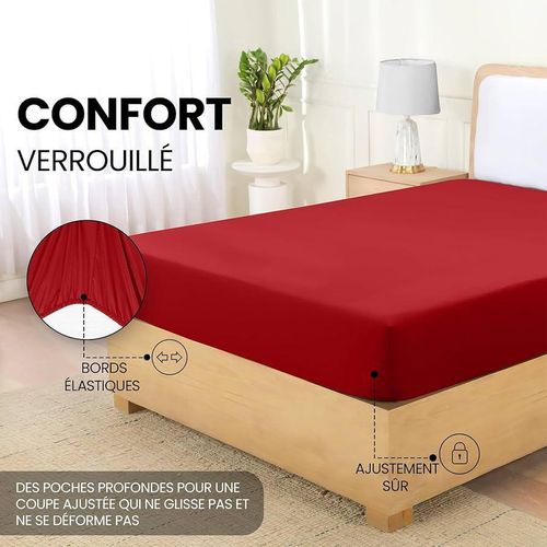Drap Housse - Bonnets 30 Cm Pour Matelas Épais - Microfibre Brossée