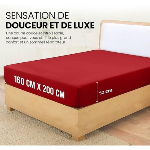 Drap Housse - Bonnets 30 Cm Pour Matelas Épais - Microfibre Brossée