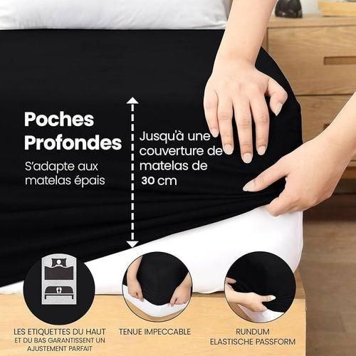 Drap Housse - - Bonnets Pour Matelas Épais -microfibre Brossée thumbnail 4