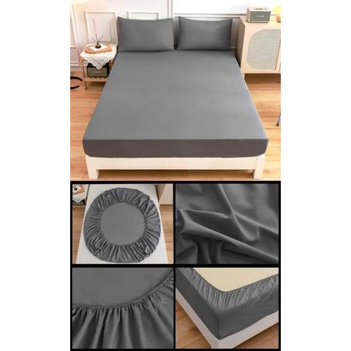 Drap Housse - + 2x Taie Doreiller - Bonnets 30 Cm Pour Matelas Épais -microfibre Brossée