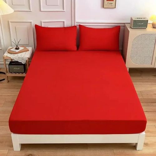 Drap Housse+2x Taie D'oreiller - Bonnets 30cm - Matelas Épais