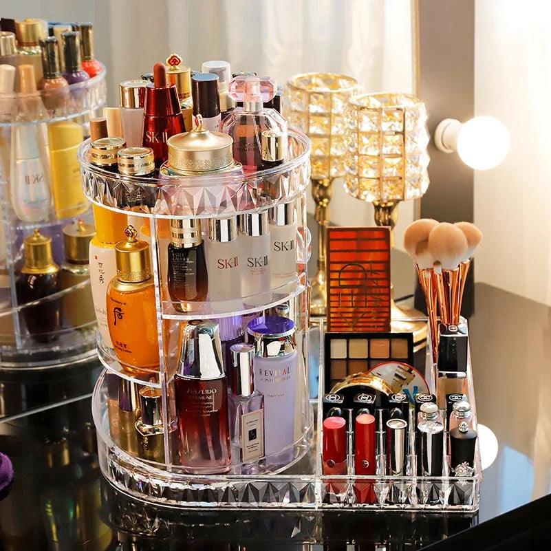 Organisateur Cosmétique Transparent Et Élégant Avec Poignées Multifonctions