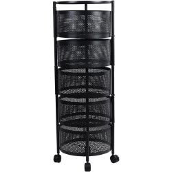 Chariot De Rangement -panier Rotatif À 5 Étages