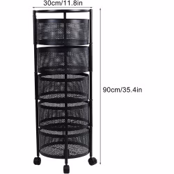 Chariot De Rangement -panier Rotatif À 5 Étages