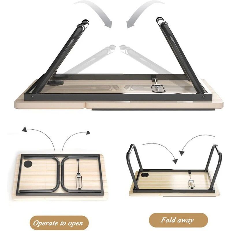 Bureau Portable Pour Lit, Table Pliante Avec 5 Angles Réglables thumbnail 3
