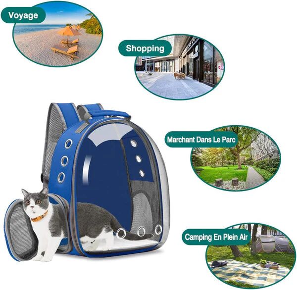 Sac De Transport Transparent Pour Chat thumbnail 2
