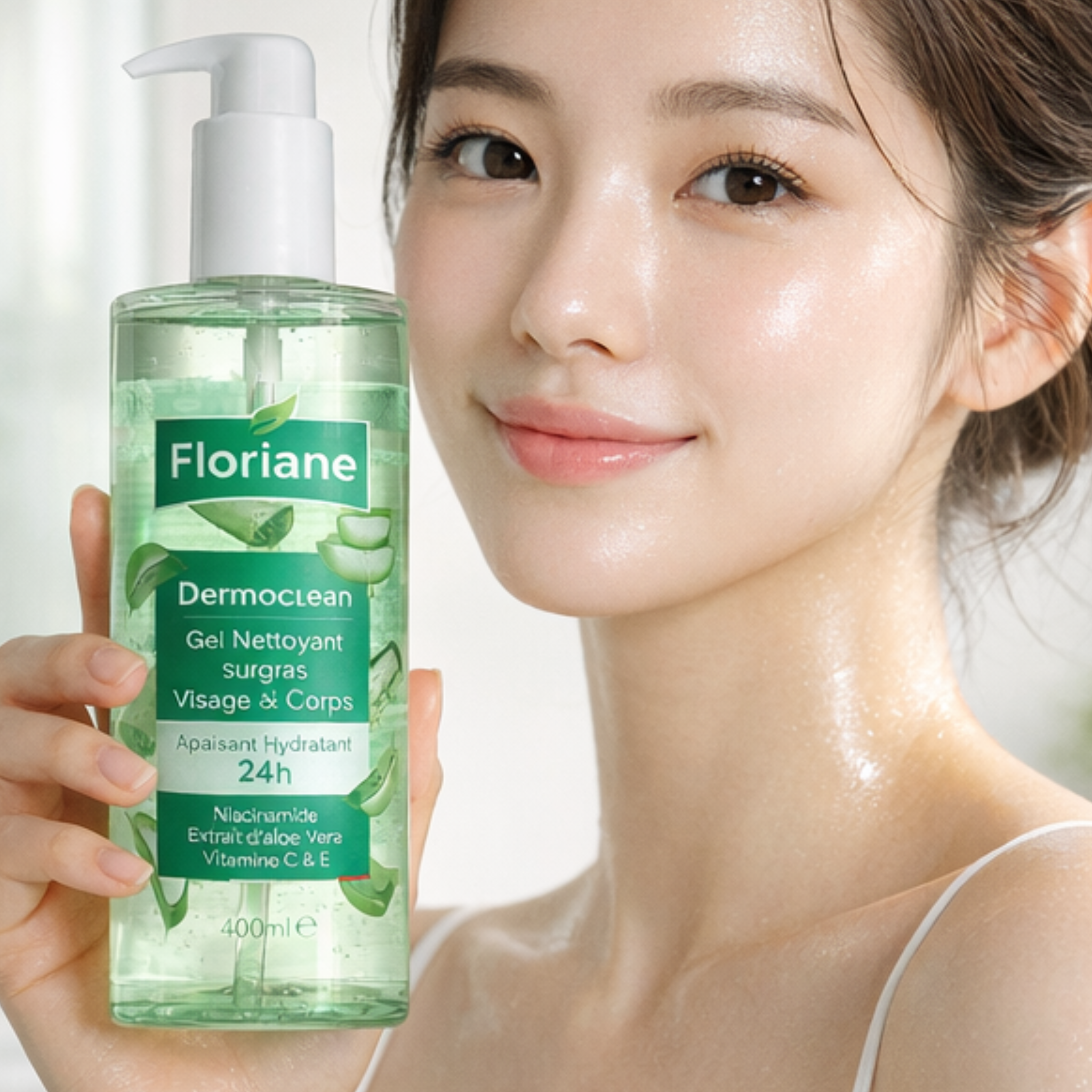 Dermoclean Aloe Vera - Gel Nettoyant Surgras Visage Et Corps - Tous Types De Peau, Particulièrement Les Peaux Sensibles thumbnail 3