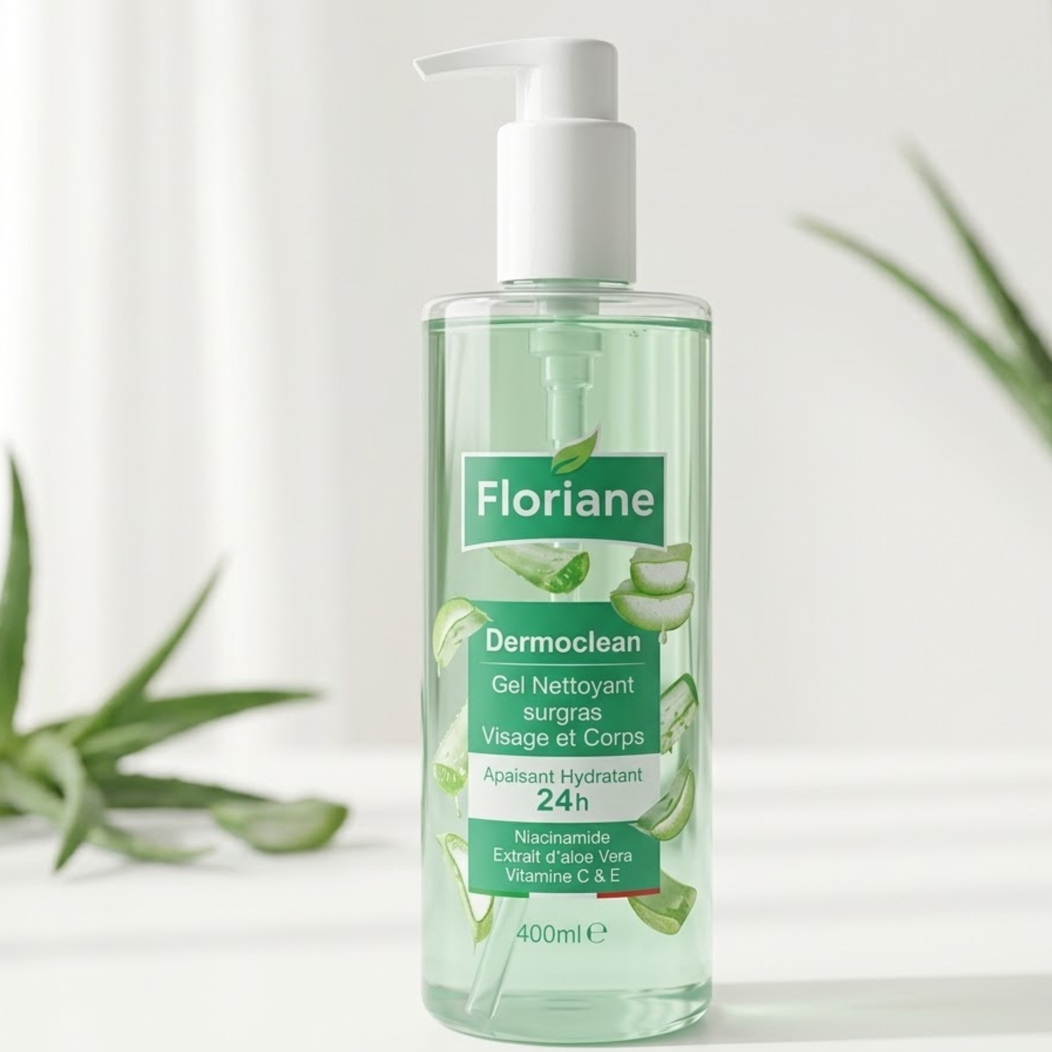 Dermoclean Aloe Vera - Gel Nettoyant Surgras Visage Et Corps - Tous Types De Peau, Particulièrement Les Peaux Sensibles