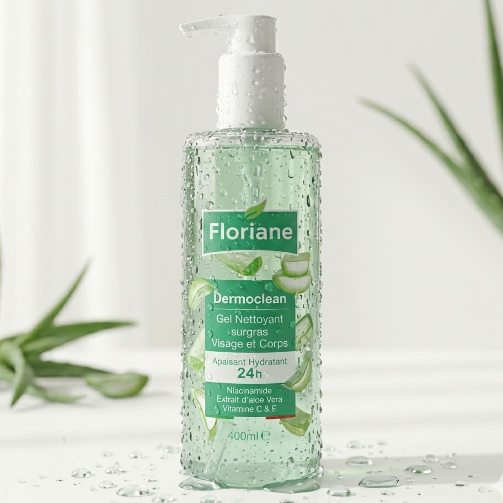 Dermoclean Aloe Vera - Gel Nettoyant Surgras Visage Et Corps - Tous Types De Peau, Particulièrement Les Peaux Sensibles