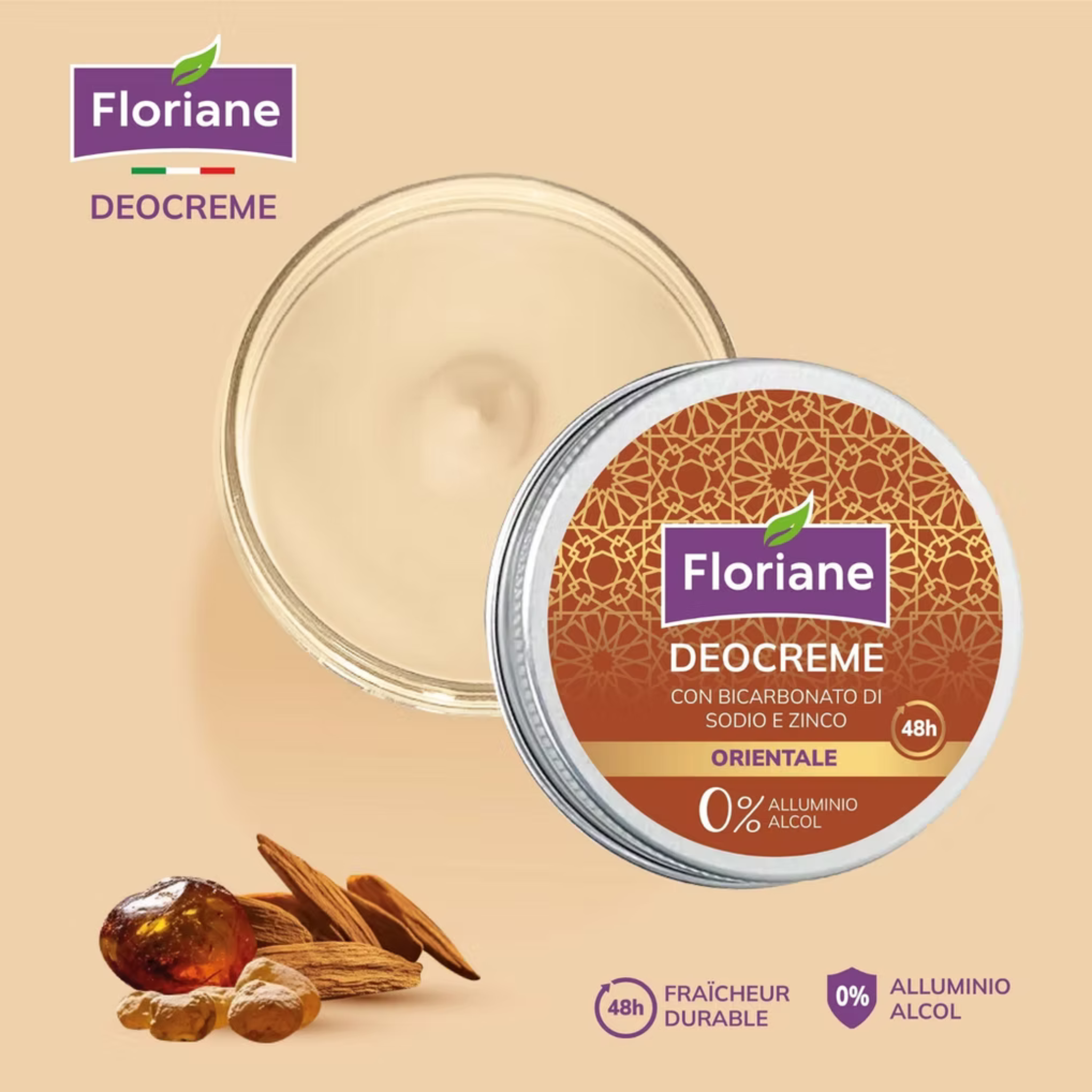 Déocrème Orientale 48h – Déodorant Crème Sans Aluminium & Sans Alcool – Anti-odeurs, Peaux Sensibles, Parfum Raffiné thumbnail 1