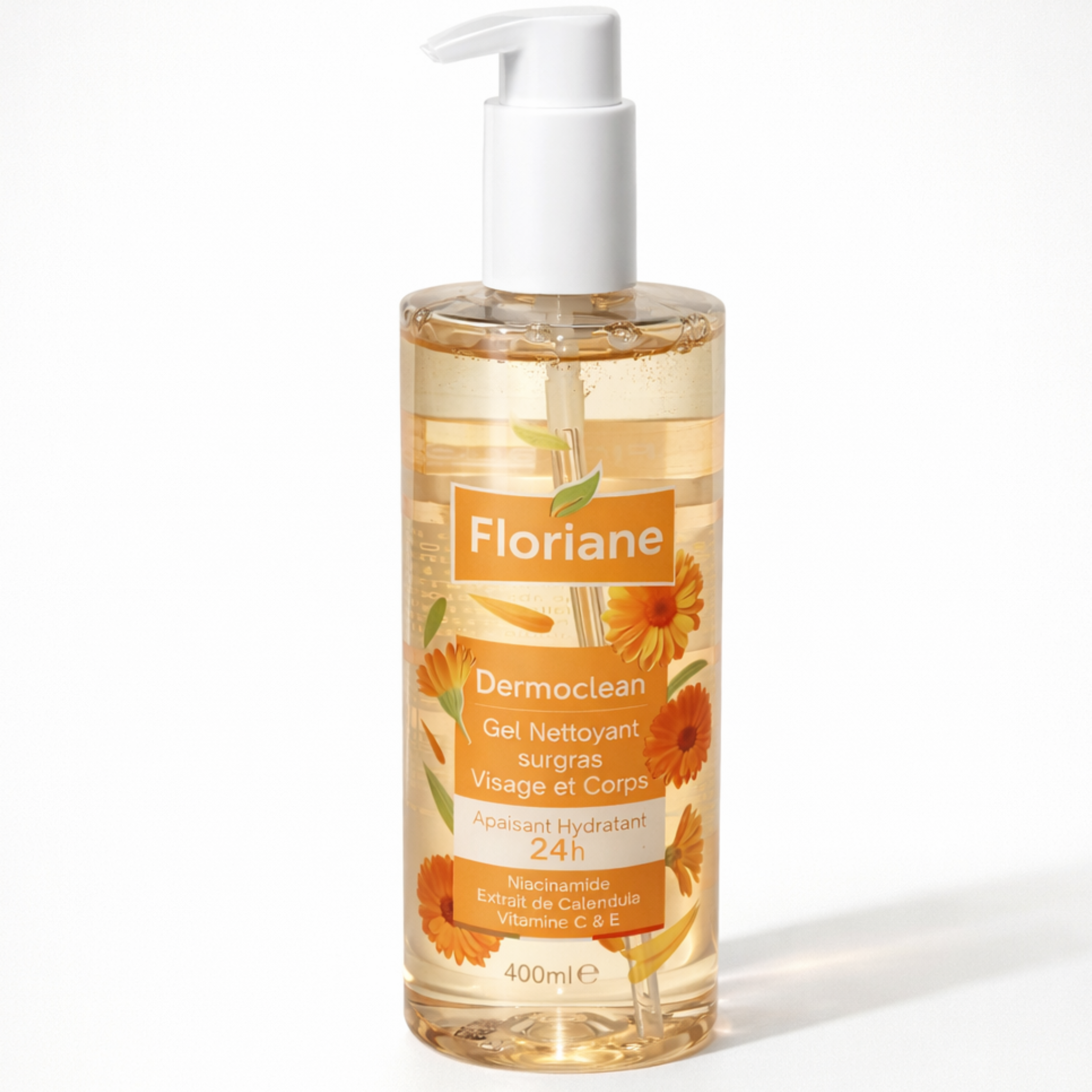 Dermoclean Calendula - Gel Nettoyant Surgras Visage Et Corps - Un Excellent Choix Pour Les Peaux Sensibles Ou Facilement Réactives