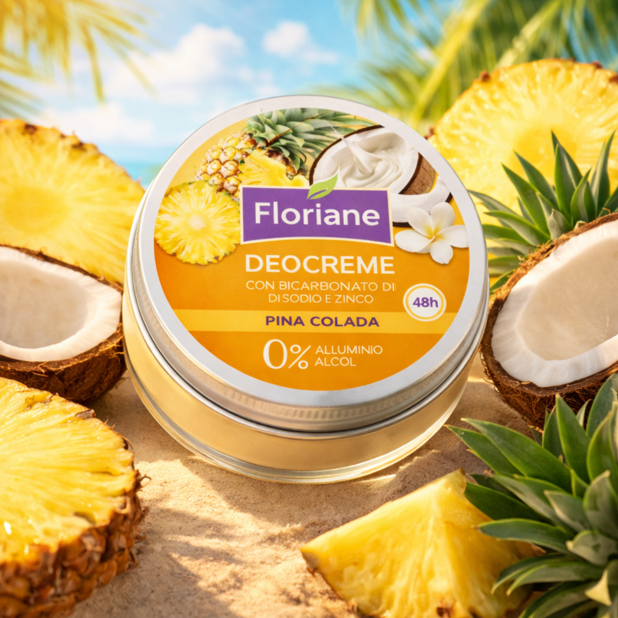 Déocrème Pina Colada 48h – Déodorant Crème Sans Aluminium & Sans Alcool – Anti-odeurs, Peaux Sensibles, Parfum Tropical thumbnail 4