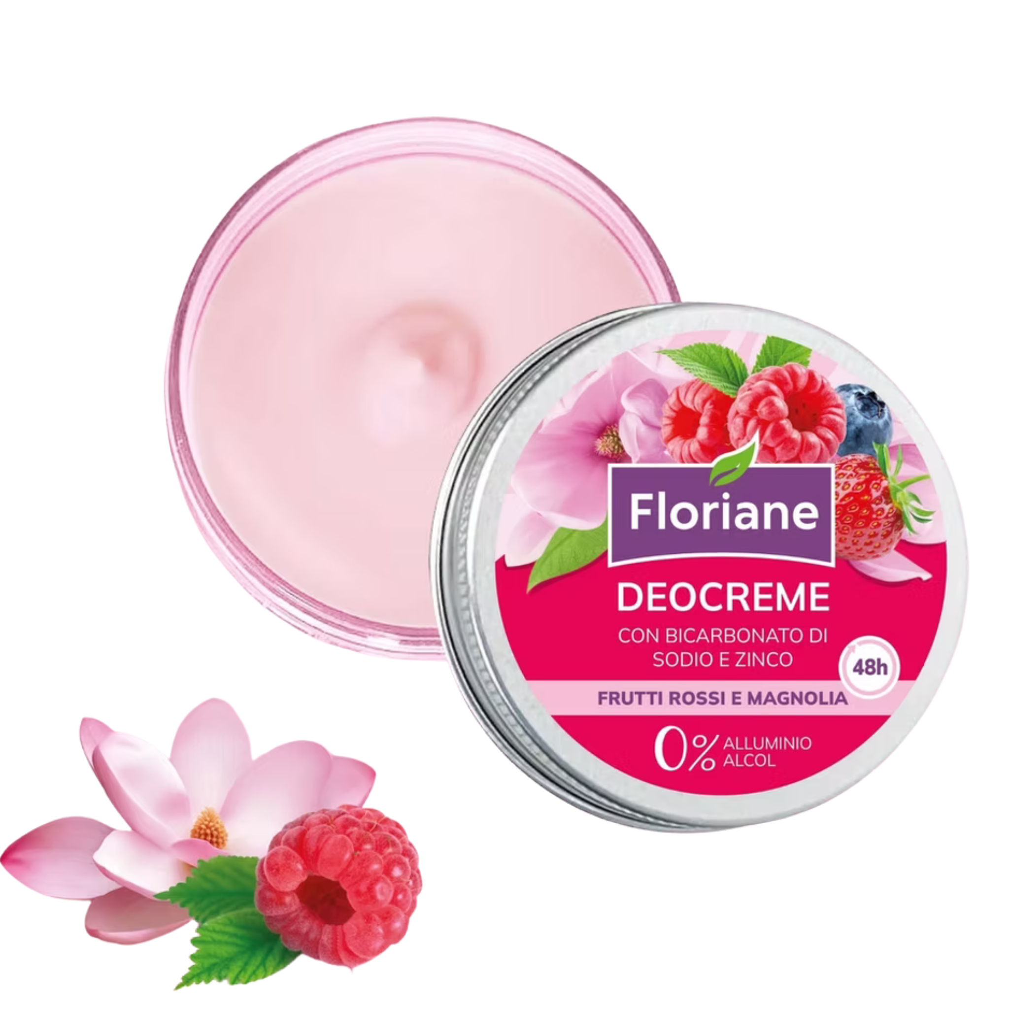Déocrème Fruits Rouges & Magnolia 48h – Déodorant Crème Sans Aluminium & Sans Alcool – Anti-odeurs, Peaux Sensibles thumbnail 3