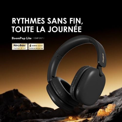 Boompop Lite Écouteurs Supra-auriculaires Sans Fil Enc, Casque Bluetooth 5.3, Grande Autonomie 60 Heures Boom Pop- Ohp-317