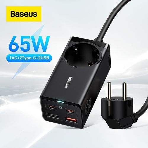 Chargeur Gan 65w, 4 Ports, Adaptateur De Bureau, Station De Charge Rapide