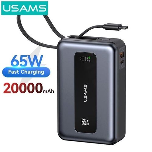 Power Bank Cd243 20000mah 65w Avec Câble Type-c Intégré Charge Rapide, Certification 3c Ccc