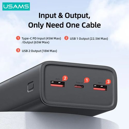 Power Bank 65w 30000mah, Fast Charge Pour Pc Macbook Et Téléphones